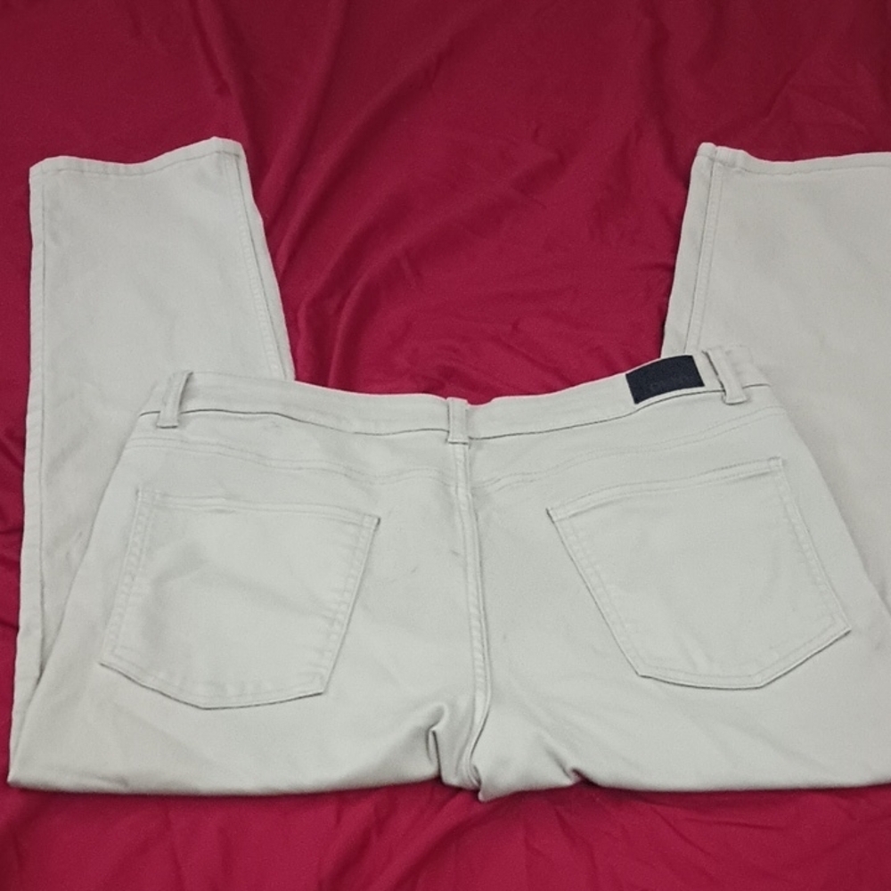 DKNY Beige Straight-Leg Mens Kackis Pants 36x30 Stanton Slim Fit